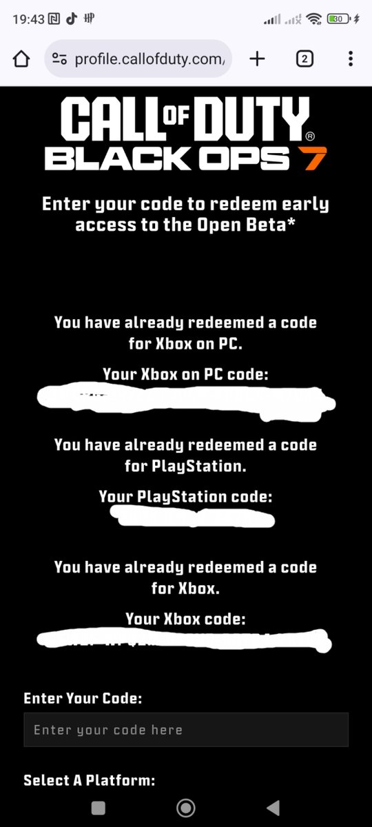 Shoaib05041998's tweet image. Finally my Black Ops 7 Beta Codes have arrived ♥️ #BlackOps7 #BlackOps7Beta #BetaCodes