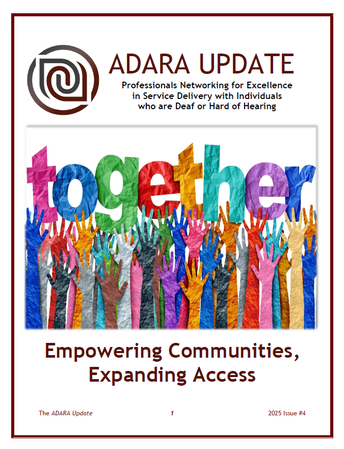 ADARA_Org's tweet photo. The October newsletter is here! Highlights include an inspiring vision from the ADARA President, breaking barriers in addiction recovery, educational opportunities for deaf students, VR professional skill-building, and school safety tips . Join ADARA today and get your issue! https://t.co/EL92WKksff