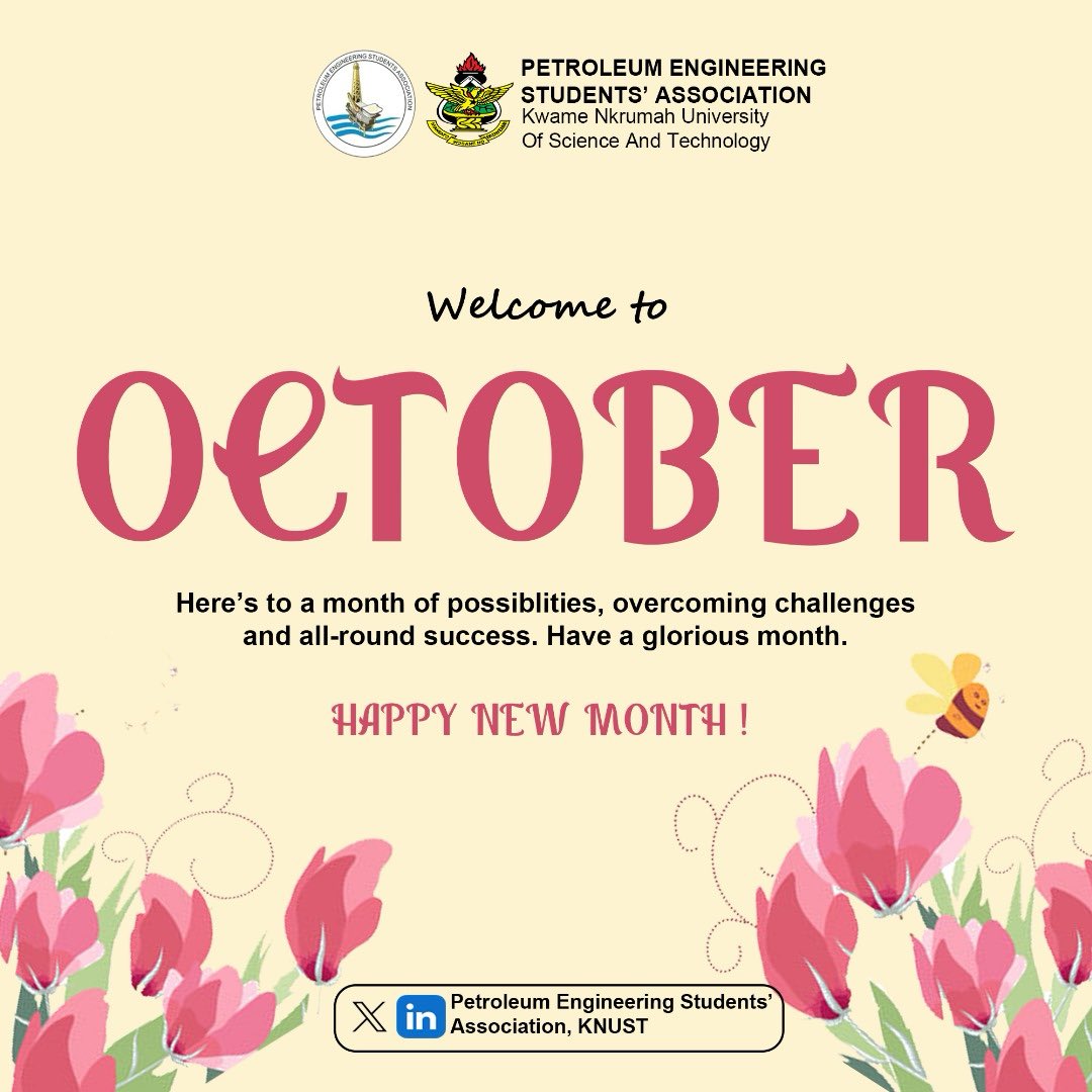 Happy New Month PESA🩵🩵

OCTOBER is here! Fresh start💫, new blessings 🙏and endless ♾️opportunities🚀.

PESA 🩵wishes you a Happy☺️New🆕️ Month🗓! 

20th PESA ADMINISTRATION🩵🩵
