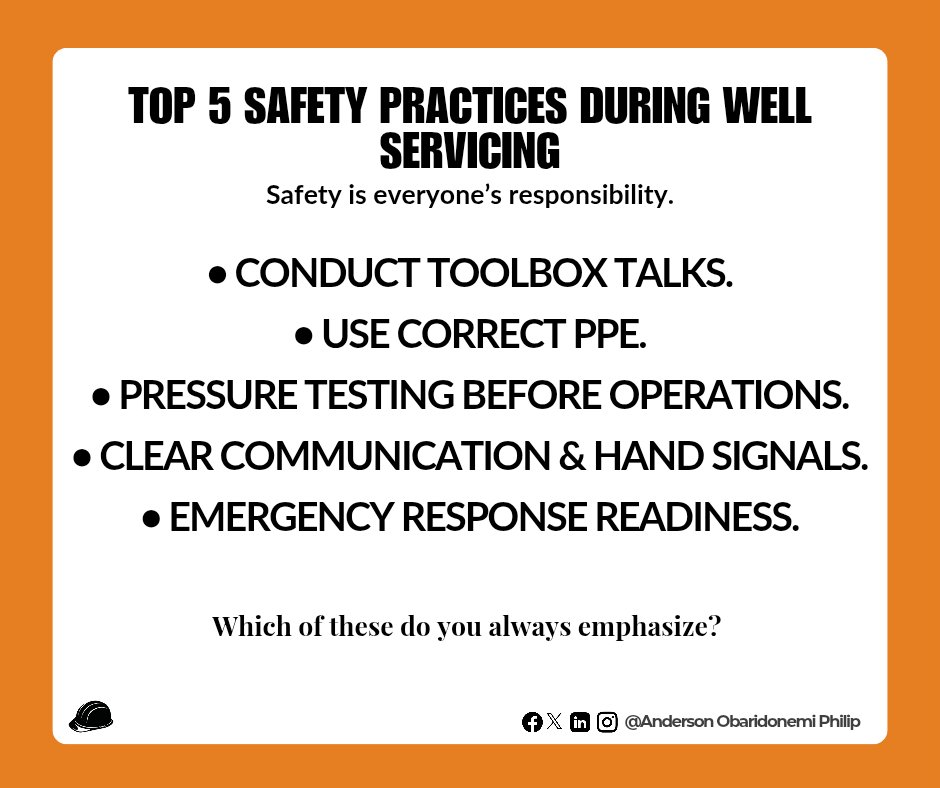 Andyphilgrafix's tweet image. Which of these do you always emphasize? 👷
Follow for more wellhead servicing tips.
#wellheadservicing #wellhead #maintenance