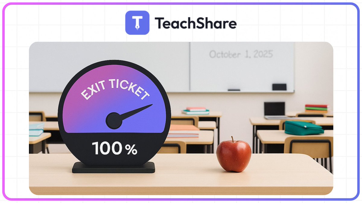 TeachShareAI's tweet image. What if exit tickets were something students wanted to do? They can be; finish every class strong with TeachShare. #Teachersof𝕏 #TeachShareAI