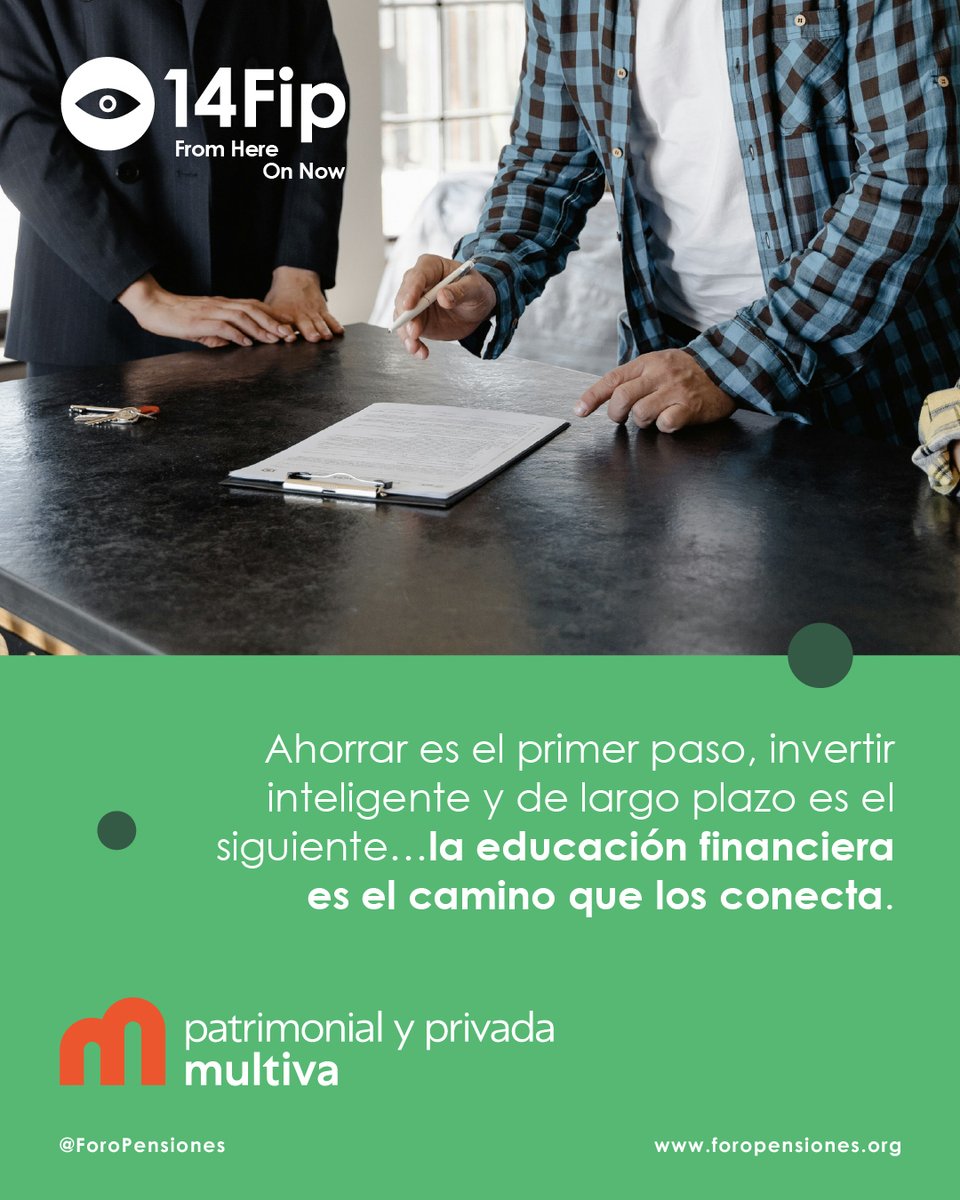 Con educación financiera, tus ahorros de hoy se convierten en inversiones de mañana.

<a href="/BancoMultiva/">Multiva</a> Orgulloso patrocinador de la 14ª edición del Foro Internacional de Pensiones.

#14FIP #ForoInternacionaldePensiones #fromhereonnow #Multiva
