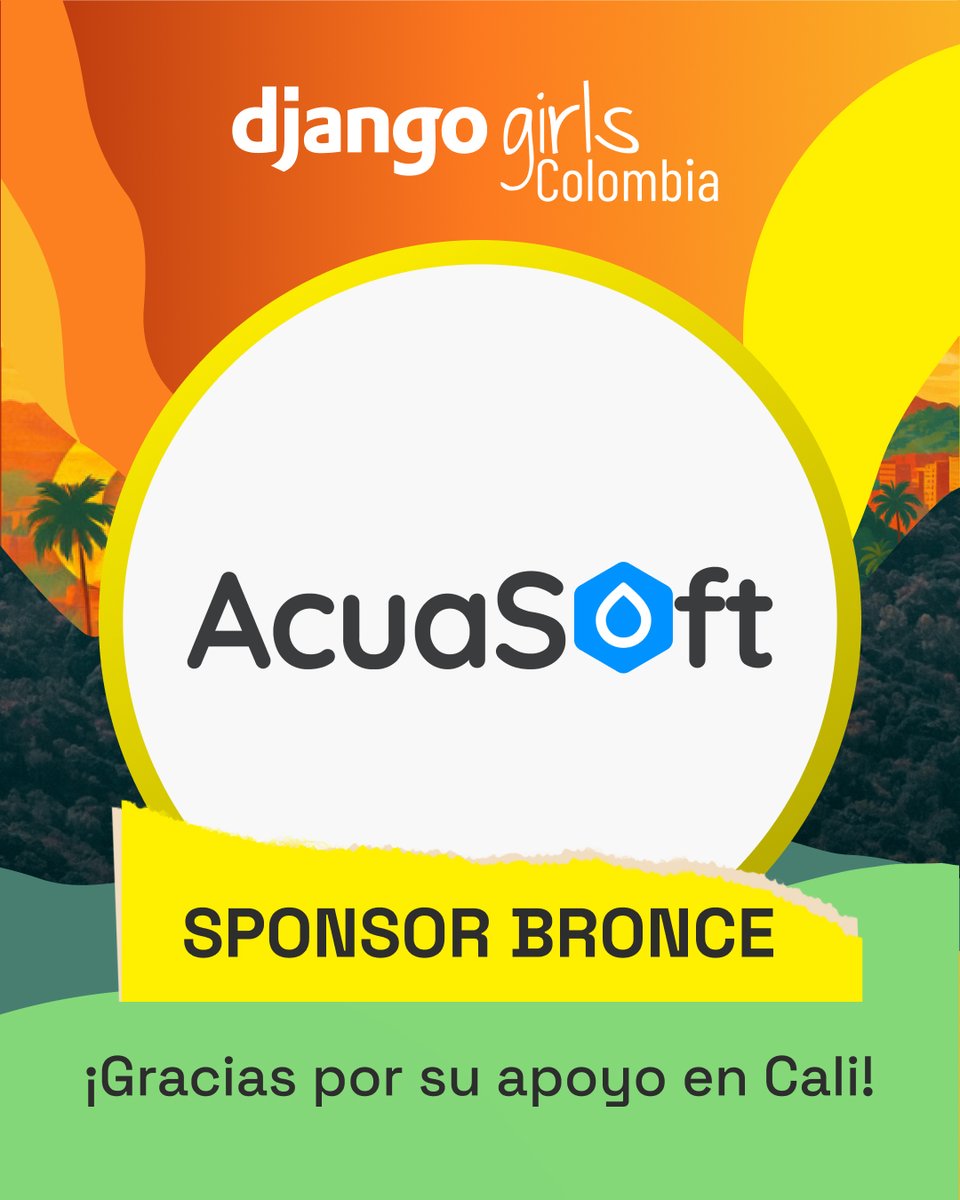 DjangoGirls Colombia (@djangogirlsco) on Twitter photo ✨ ¡Gracias a nuestro patrocinador Bronce <a href="/acuasoft/">Acuasoft Colombia</a> ! ✨
Nos llena de alegría contar con el respaldo de organizaciones que le apuestan a la educación, la inclusión y la tecnología como motores de cambio. 💻🧡
🙏 Gracias por su apoyo en el taller Django Girls Cali 2025🌸 ✨ ¡Gracias a nuestro patrocinador Bronce <a href="/acuasoft/">Acuasoft Colombia</a> ! ✨
Nos llena de alegría contar con el respaldo de organizaciones que le apuestan a la educación, la inclusión y la tecnología como motores de cambio. 💻🧡
🙏 Gracias por su apoyo en el taller Django Girls Cali 2025🌸