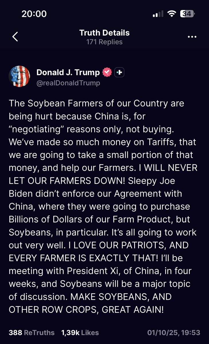 Make Soybeans Great Again 🌱 
#oatt