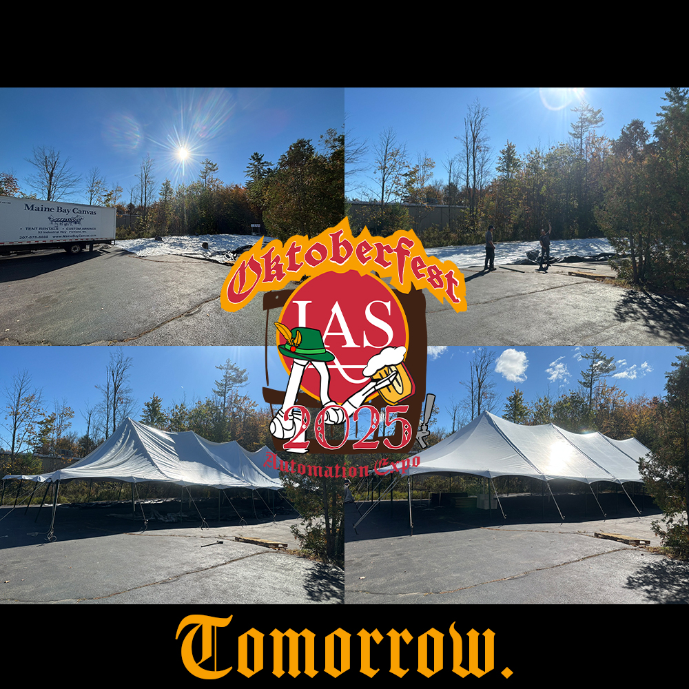 It's too late to turn back when the tent is up. Oktoberfest is TOMORROW. Hope to see you there! iasinc.com/oktoberfest.php