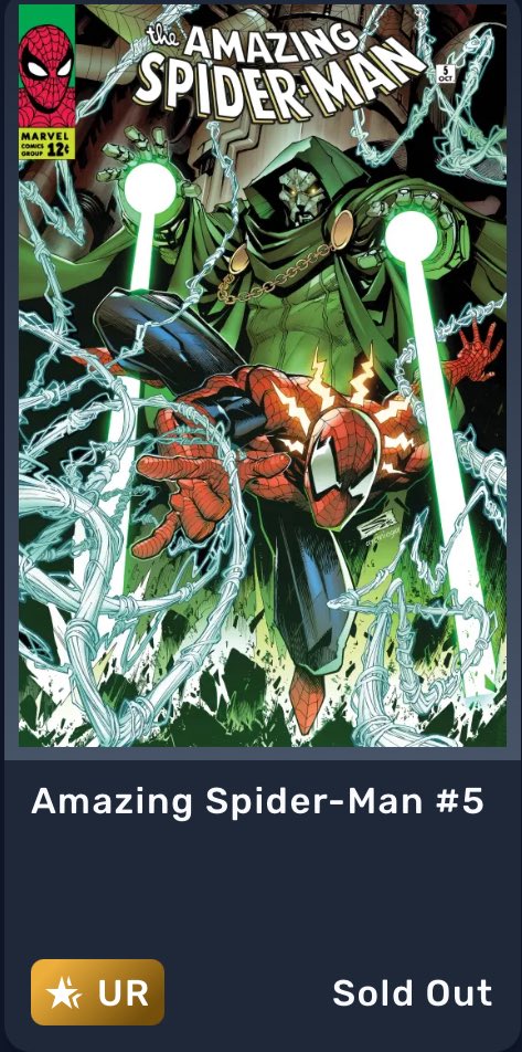 I absolutely love this Amazing Spider-Man #5 Ultra Rare cover on <a href="/veve_official/">VeVe | Digital Collectibles</a> 🔥

Massive props to the team behind it:
🎨 <a href="/SandovalBox/">Gerardo Sandoval</a> (art)
🎨 <a href="/erickarciniega/">erick arciniega</a> (colors)

Doctor Doom vs. Spidey never looked better. Collect it exclusively on VeVe 🕷️⚡

#SpiderMan #DoctorDoom