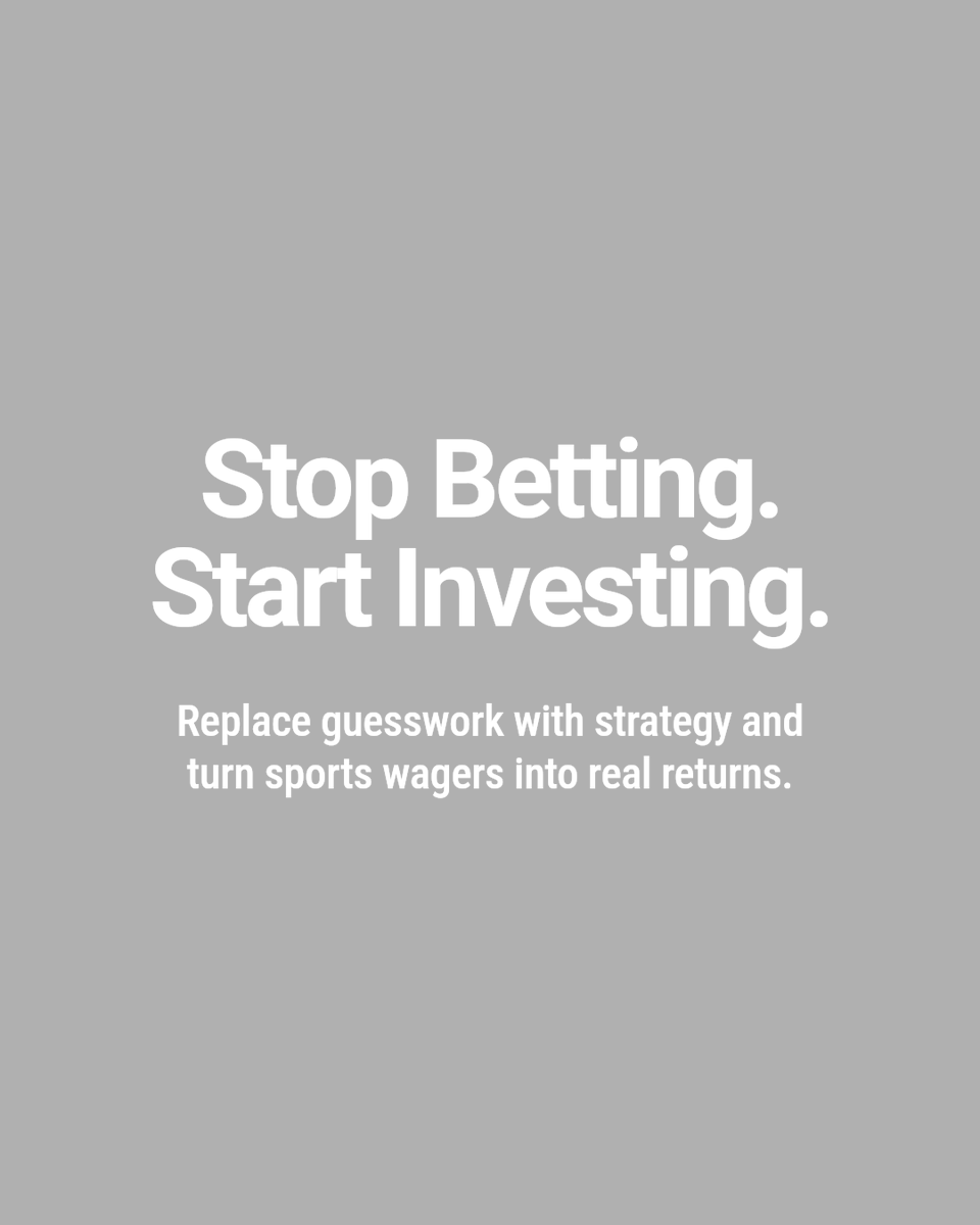 Think sports betting is just luck? Think again. 

Turn your wagers into a calculated strategy. 

Join us for results-driven investment in sports. 

Stop gambling, start investing. 

#NFL #MLB #Gamblers #Fandual #DRAFTKNGS #BOVADA #ONLINEWAGERS