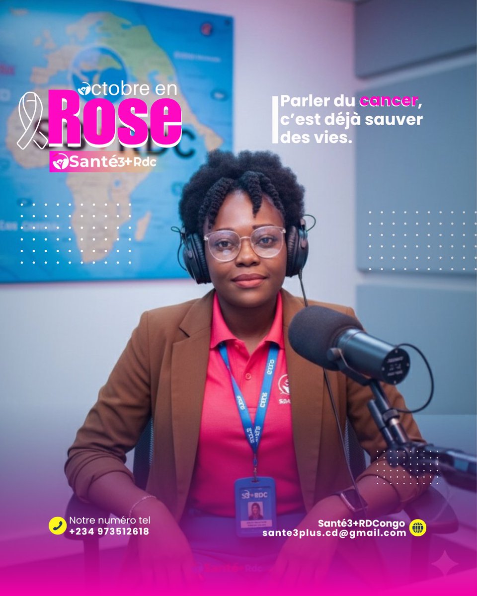 Sante3rdc's tweet photo. Octobre en rose :  parler du
cancer c'est déjà sauver des vies.
Santé3+RDCongo. https://t.co/BoKXbaH9DP