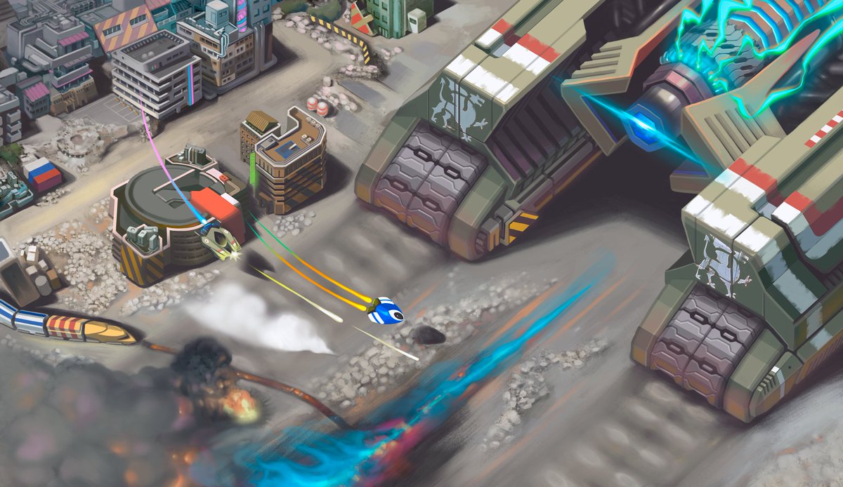 Here’s a mockup for a game I’m making with <a href="/_Cerbu_/">Cerbu</a>:  

You’re a rogue ace pilot taking on the deadliest machines weaponized corporations can throw at you. Fast-paced action, gripping story, the works.

More soon!