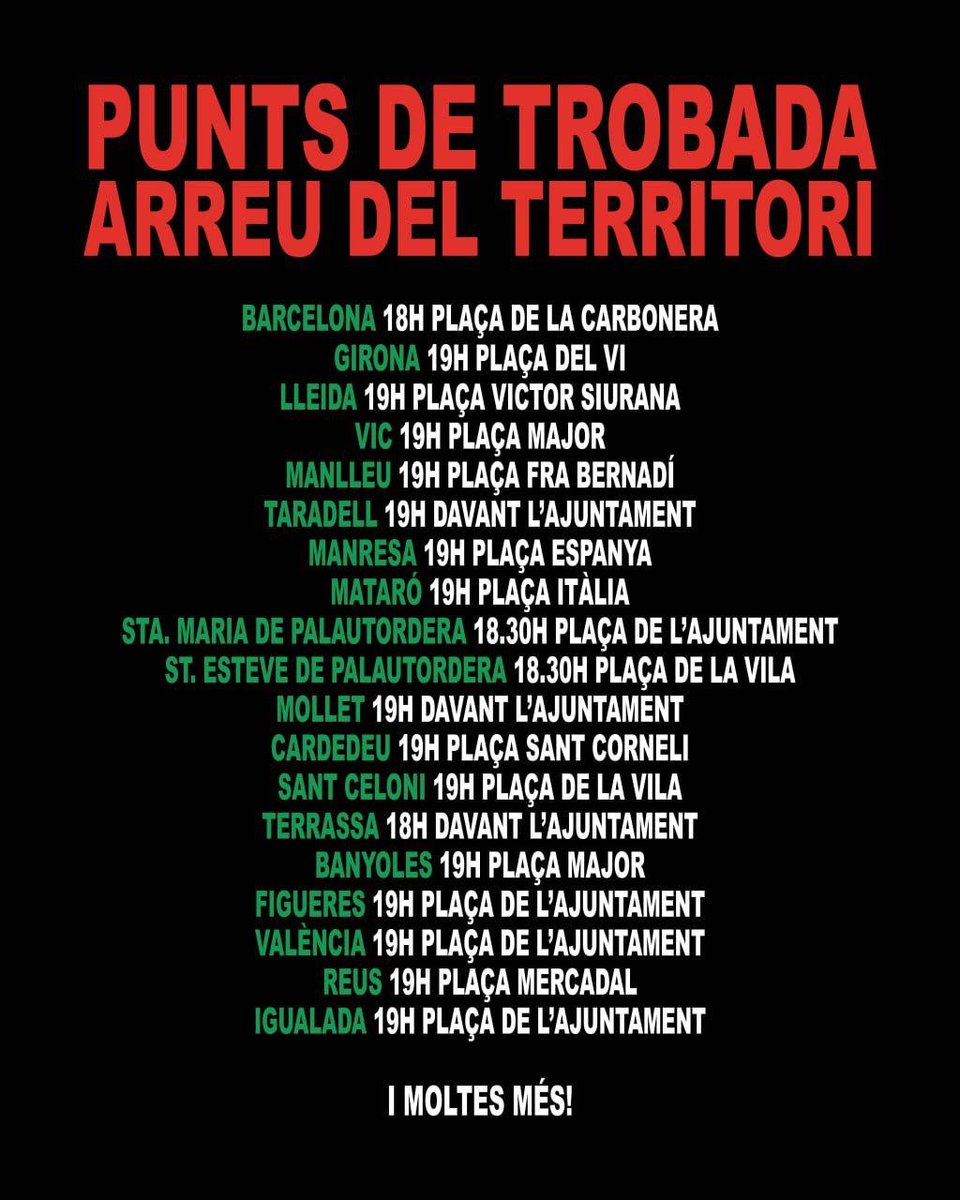 🔴 ÉS L'HORA DE DESBORDAR ELS CARRERS