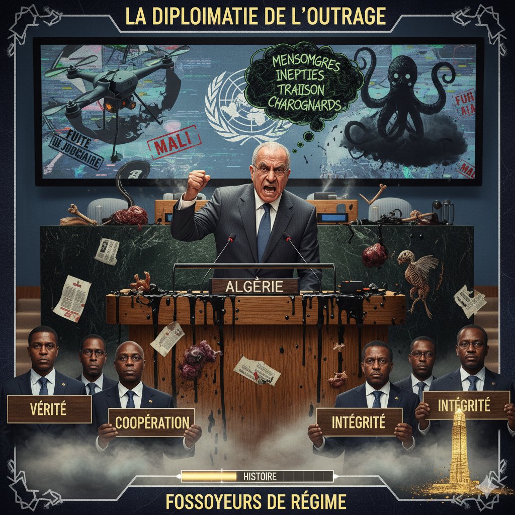 AESinfos's tweet image. #AESinfo | #Mali 🇲🇱 ⚡ 🇩🇿 #Algerie 
LA DIPLOMATIE DE L'OUTRAGE : QUAND UN FOSSILE POLITIQUE TRANSFORME LA TRIBUNE ONUSIENNE EN ABATTOIR VERBAL

L'analyse des récents échanges à l'ONU dévoile un constat effarant : la délégation algérienne, menée par un ministre dont l'arrogance…