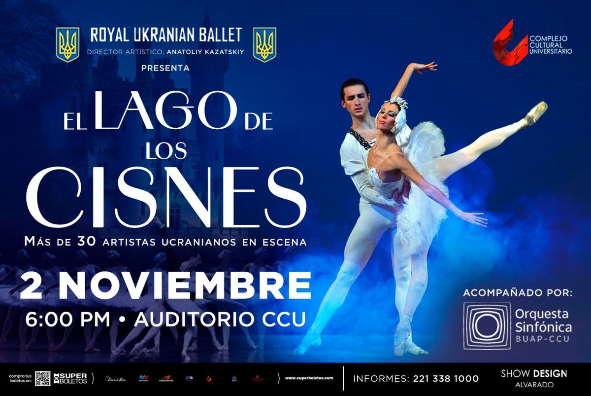 AgenciaAccess's tweet image. El Lago de los Cisnes se presentará acompañados en vivo por la Orquesta Sinfónica de la BUAP este 2 de noviembre a las 18:00 horas en el Auditorio del @CCUBUAP 

Venta de boletos en superboletos.com

#ShowDesign