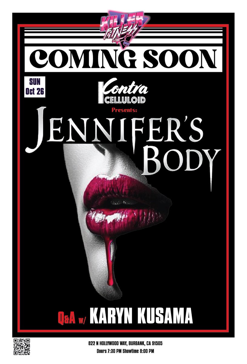 Coming up next in the Contra Celluloid series is a special one! Join us on Sunday, October 26th for the classic JENNIFER’S BODY! Director Karyn Kusama will be in attendance for a Q&amp;A after the feature! This will be a screening you cannot miss! 

Tickets: bit.ly/4q86zRB