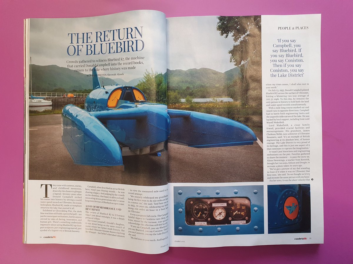 tony_t70971's tweet image. This months issue of Cumbria Life contains a feature on Campbells historical first record at Ullswater.
A nice feature all about a day of remembrance, Lake District heritage &amp;amp; Great British history. 

 #BluebirdK7
#DonaldCampbell
#DBTS
