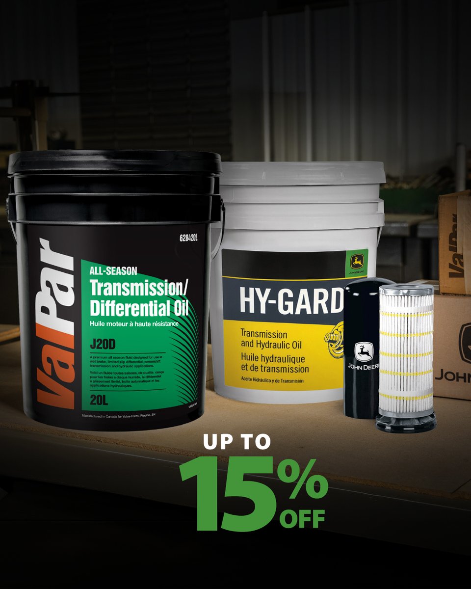 Keep your farm running strong! Save up to 15% on John Deere and ValPar oil &amp; filters. 
Stop by your local Brandt dealer today.