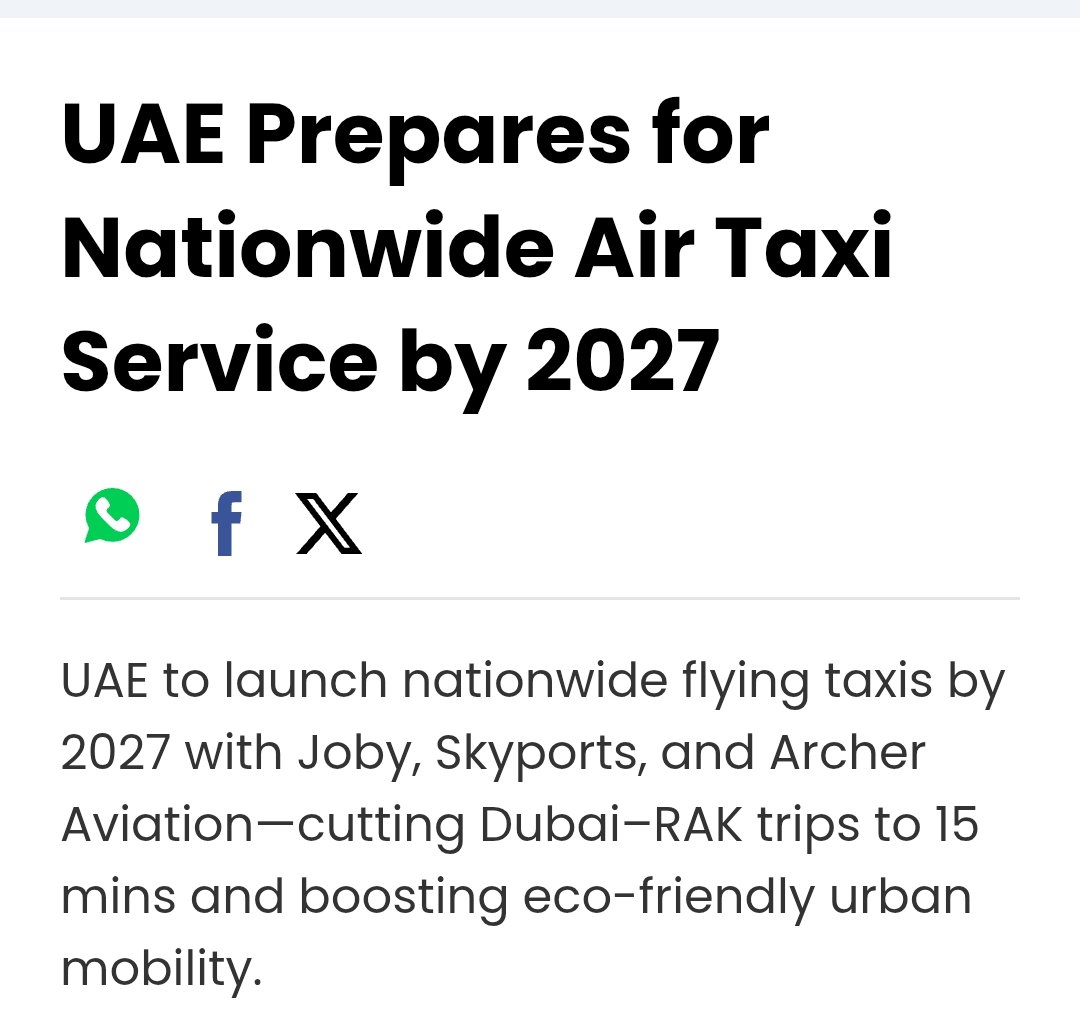 Jarvis_Holde's tweet image. Joby + Skyports locked Ras Al Khaimah. @ArcherAviation  signed Abu Dhabi for intra-city + Dubai-Abu Dhabi routes

Both are angling for first-mover advantage, but UAE doesn’t play favorites.They’re going for scale, nationwide
businesstoday.in/latest/trends/…

$ACHR $JOBY #eVTOL