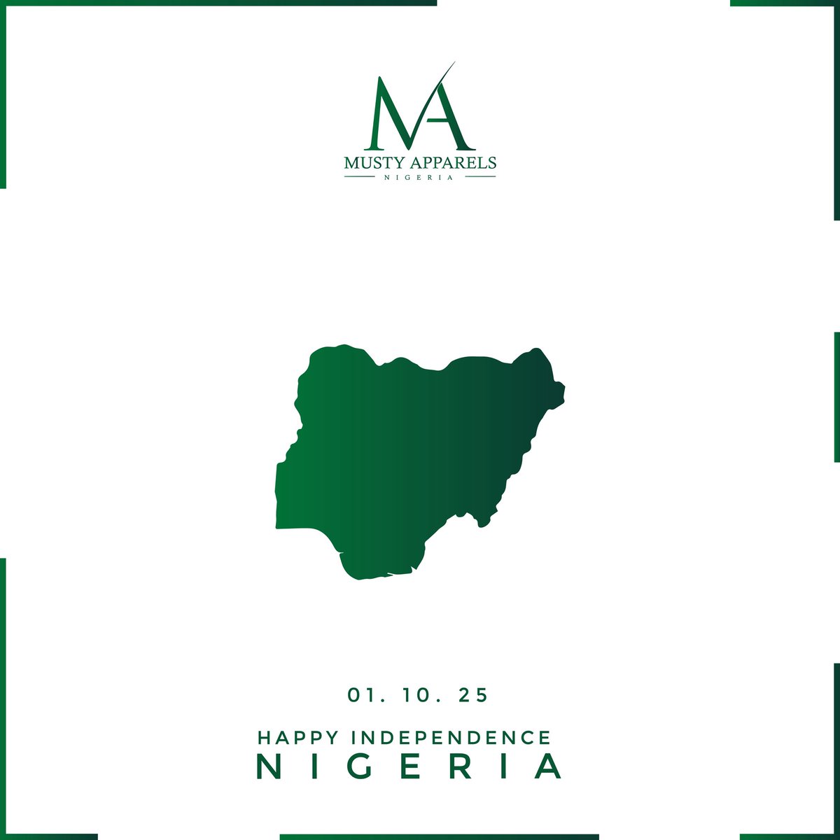 Mustyapparels's tweet photo. Happy Independence Day From us At  Musty Apparels Nigeria.🇳🇬 https://t.co/T33DyJPbCQ