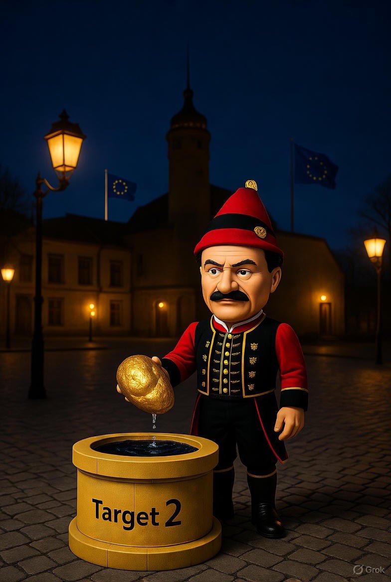 Deutschland, der Hans im Glück? 🇩🇪 Unser Wohlstand (Gold) wurde gegen Euro, Target 2 und Bürokratie getauscht. Am Ende? Leere Hände, aber die Politik ruft: ‘Freiheit!’ 😡 Wir Bürger zahlen, die Industrie schweigt. Wer sieht den Brunnen kommen? #Target2 #Wirtschaft