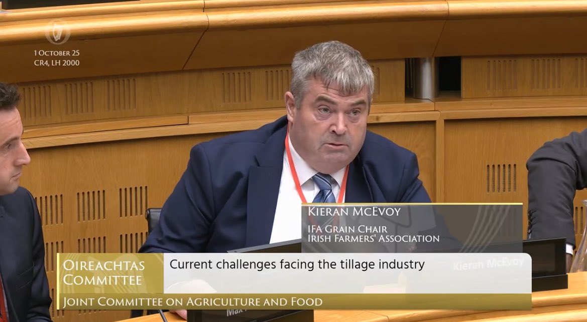 IFAmedia's tweet photo. IFA Grain Chair Kieran McEvoy, Grain Vice-Chair John Murphy and Grain Policy Executive Max Potterton addressed the Joint Oireachtas Committee on Agriculture on Challenges for the Tillage Sector this evening. https://t.co/QftIhSuvsz