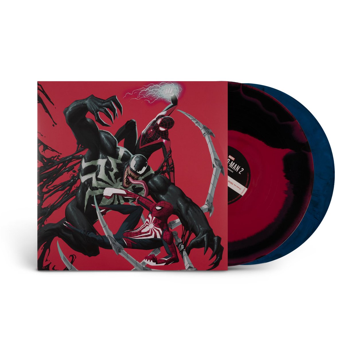 JohnPaesano's tweet photo. A closer look at the vinyl releases for the Spider-Man game soundtracks — Spider-Man 2 (2023), Miles Morales (2020), and the original 2018 Spider-Man — all scored by John Paesano. https://t.co/sMLQrNrtTs