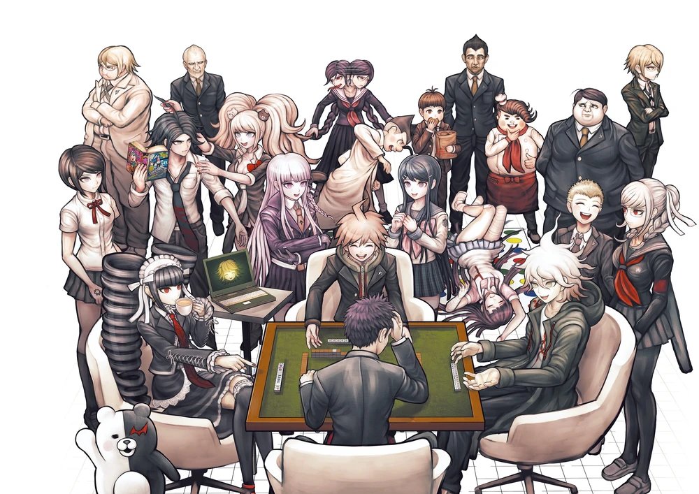 holidaygirlElly's tweet photo. This image is funny because everyone is casually having fun together, and then there's randomly Santa Shikiba in the middle, who looks like he's about to beat someone up. https://t.co/94SFmFkDIK