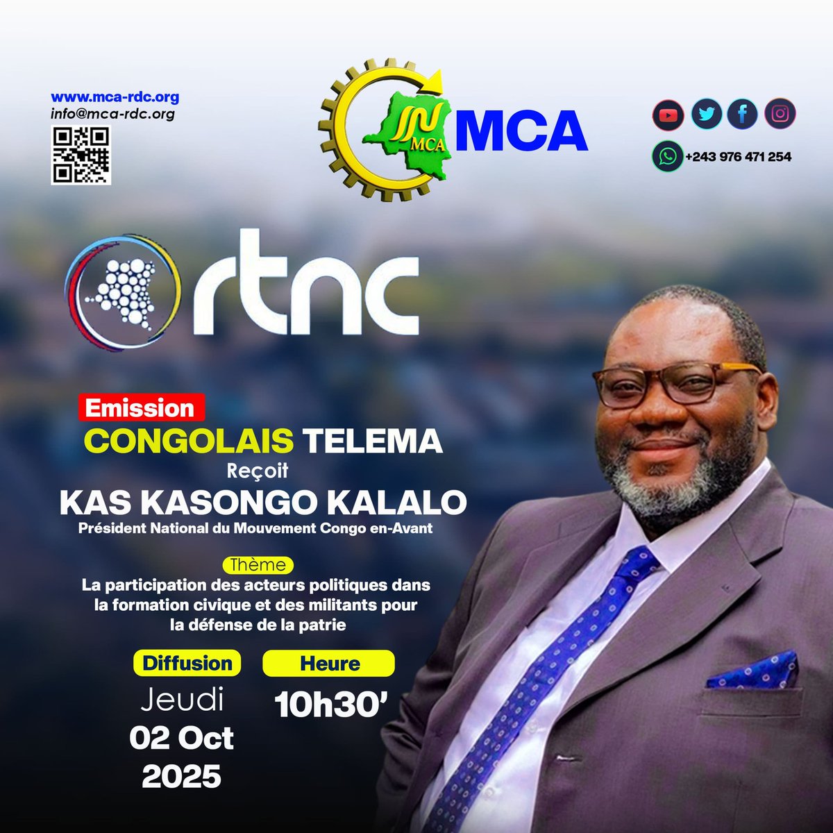 Bryant-didier Beya.k (@bryandidierbeya) on Twitter photo Il sera reçu ce jeudi 02 Oct à la RTNC à 10:30 heure de kinshasa, le prophète politique,le président <a href="/KasongoKas/">✍️(3K) KASONGO KAS</a>. Le train de L'éveil est en marche aujourd'hui plus que jamais inarretable✊️.
Alors joignez ns ds cette lutte pr un congo dépourvu des anti-valeurs.
<a href="/MCA_NEWS2/">MCA_NEWS ll</a> viva Il sera reçu ce jeudi 02 Oct à la RTNC à 10:30 heure de kinshasa, le prophète politique,le président <a href="/KasongoKas/">✍️(3K) KASONGO KAS</a>. Le train de L'éveil est en marche aujourd'hui plus que jamais inarretable✊️.
Alors joignez ns ds cette lutte pr un congo dépourvu des anti-valeurs.
<a href="/MCA_NEWS2/">MCA_NEWS ll</a> viva