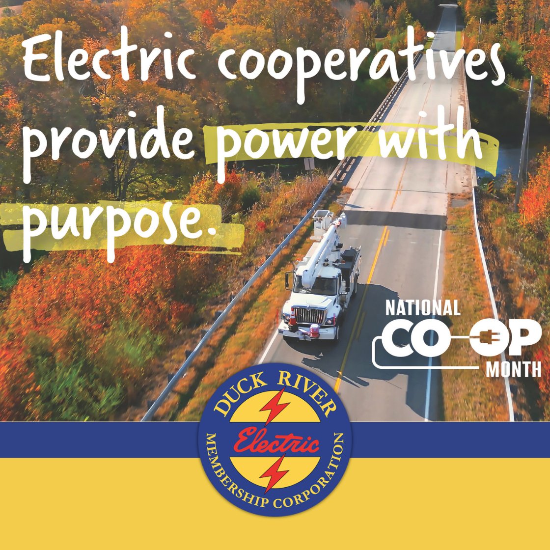 October is National Co-op Month! From booming suburbs to scenic countrysides, electric co-ops play a vital role in shaping the local communities they serve. At DREMC, we’re proud to provide power with purpose! 🔌⚡