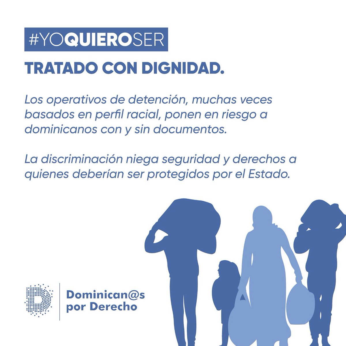 Ser tratado con dignidad no es un privilegio, es un derecho. ✊🏽
Cuando los operativos se basan en prejuicios y perfiles raciales, se pone en riesgo la vida y la seguridad de dominican@s con y sin documentos.
