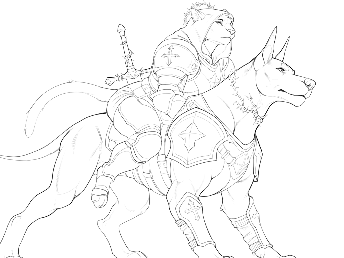 WIP
Working on my DnD Hive with her rideble doberman :3