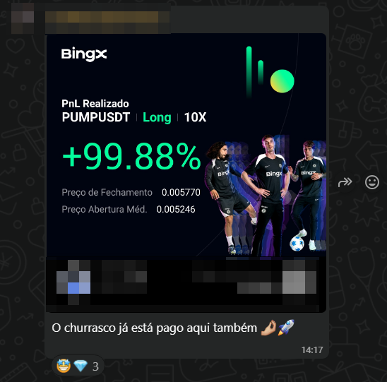 🤑Aluno comemorando o Churraco de Domingo pago com trade #gratidao #prosperidade #criptomoedas