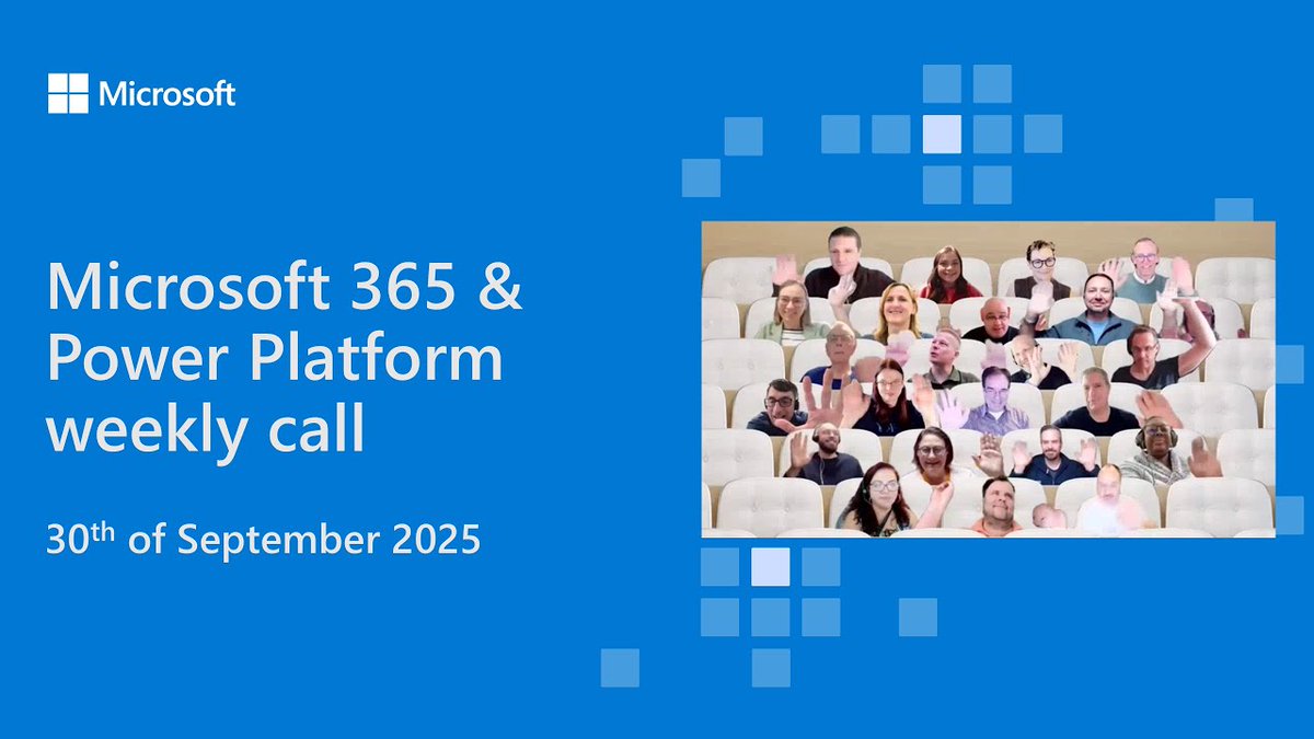 SharePoint's tweet image. 💾 Recording of the #Microsoft365 & #PowerPlatform product updates call 30th of September
• The latest updates 💡
• Focus this time on #Copilot & #SharePoint
• Presented by Cory Newton-Smith, @JuYaa, and @paolopia
...and more 🚀
📺 Watch → msft.it/6011svTw1