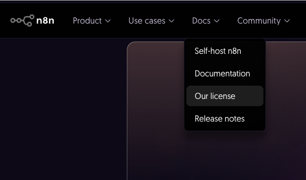 peter_eliason's tweet photo. @n8n_io  License page is showing 404 .  Gonna be hard to get my security team to approve this tool. https://t.co/Af81LRkLrR