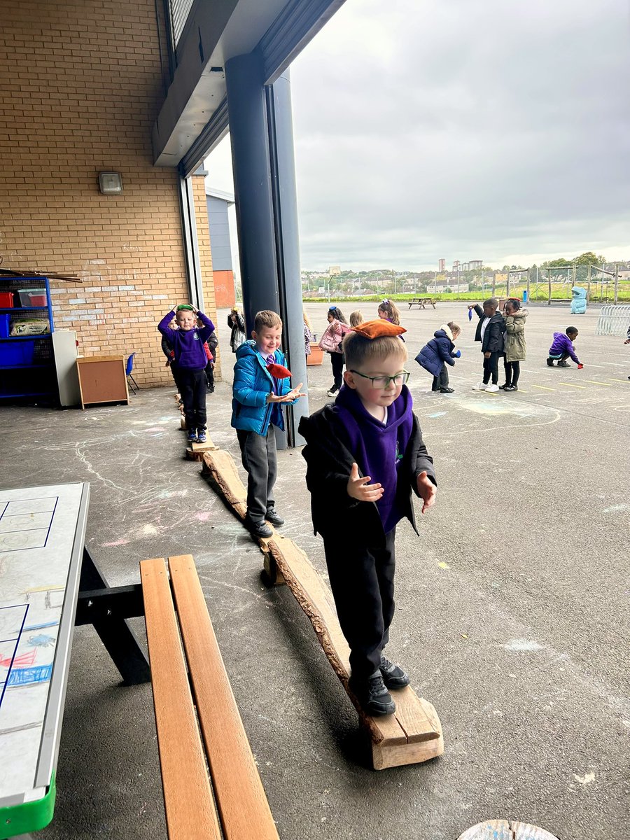 MrsP_StM's tweet photo. Primary 1a have been developing their balancing skills during outdoor learning! 🌳 We did tightrope walking on logs &amp; built our own wobble paths to develop our coordination, core strength and confidence. 🪵 🏃 #OutdoorLearning
#Primary1 @StMonicaMilton https://t.co/WAvsNjiuJz