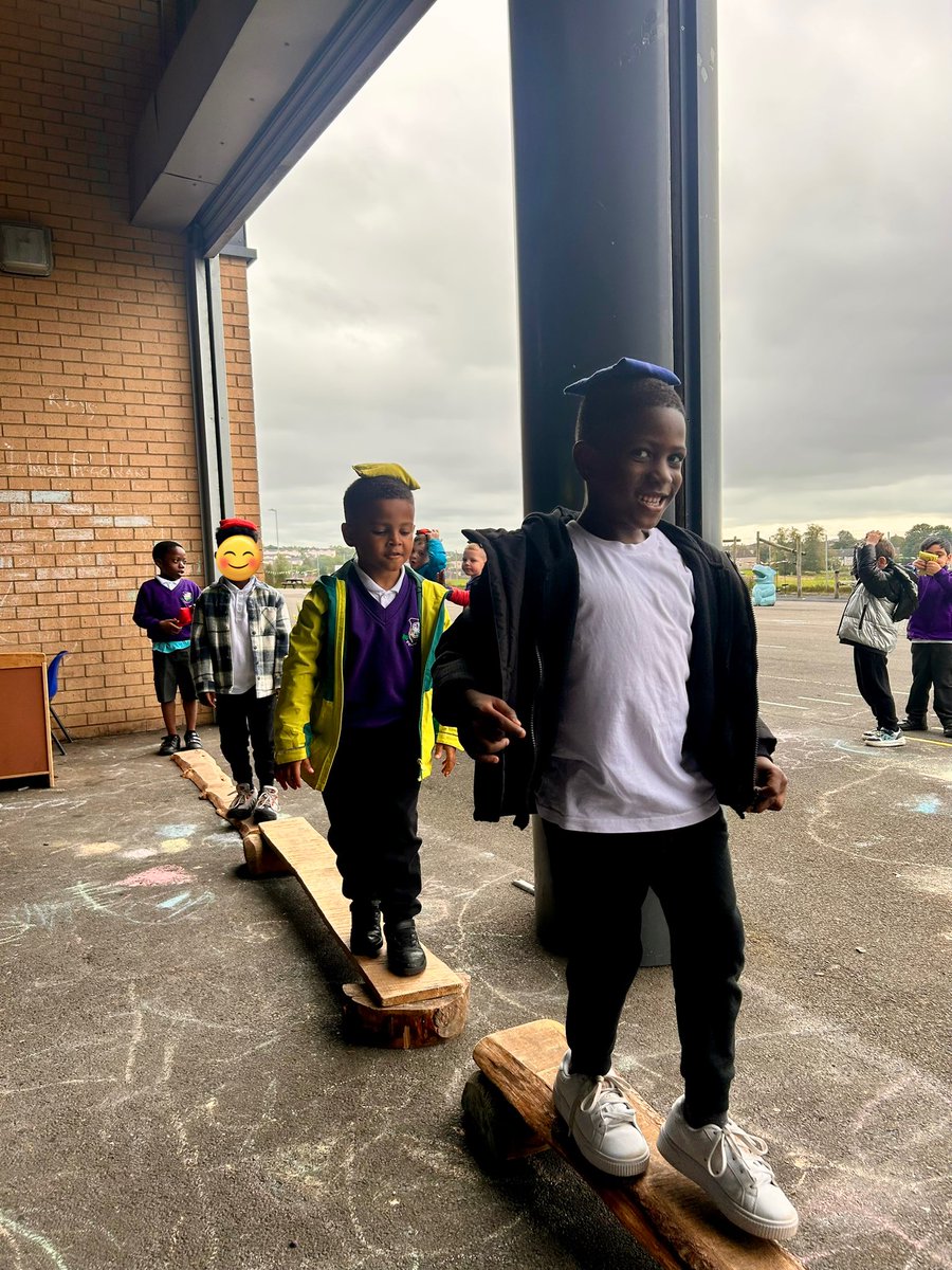 MrsP_StM's tweet photo. Primary 1a have been developing their balancing skills during outdoor learning! 🌳 We did tightrope walking on logs &amp; built our own wobble paths to develop our coordination, core strength and confidence. 🪵 🏃 #OutdoorLearning
#Primary1 @StMonicaMilton https://t.co/WAvsNjiuJz
