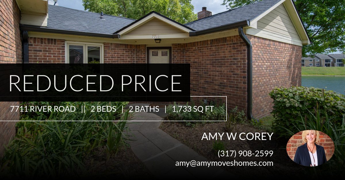 AmyWCorey's tweet image. 📍 Reduced Price 📍 This recently reduced home at 7711 River Road in Indianapolis won't last long, so, don't wait to set up a showing! Reach out here or at (317) 908-2599 for more information!

Amy W. Corey
The Corey Conne... homeforsale.at/7711_RIVER_ROA…
