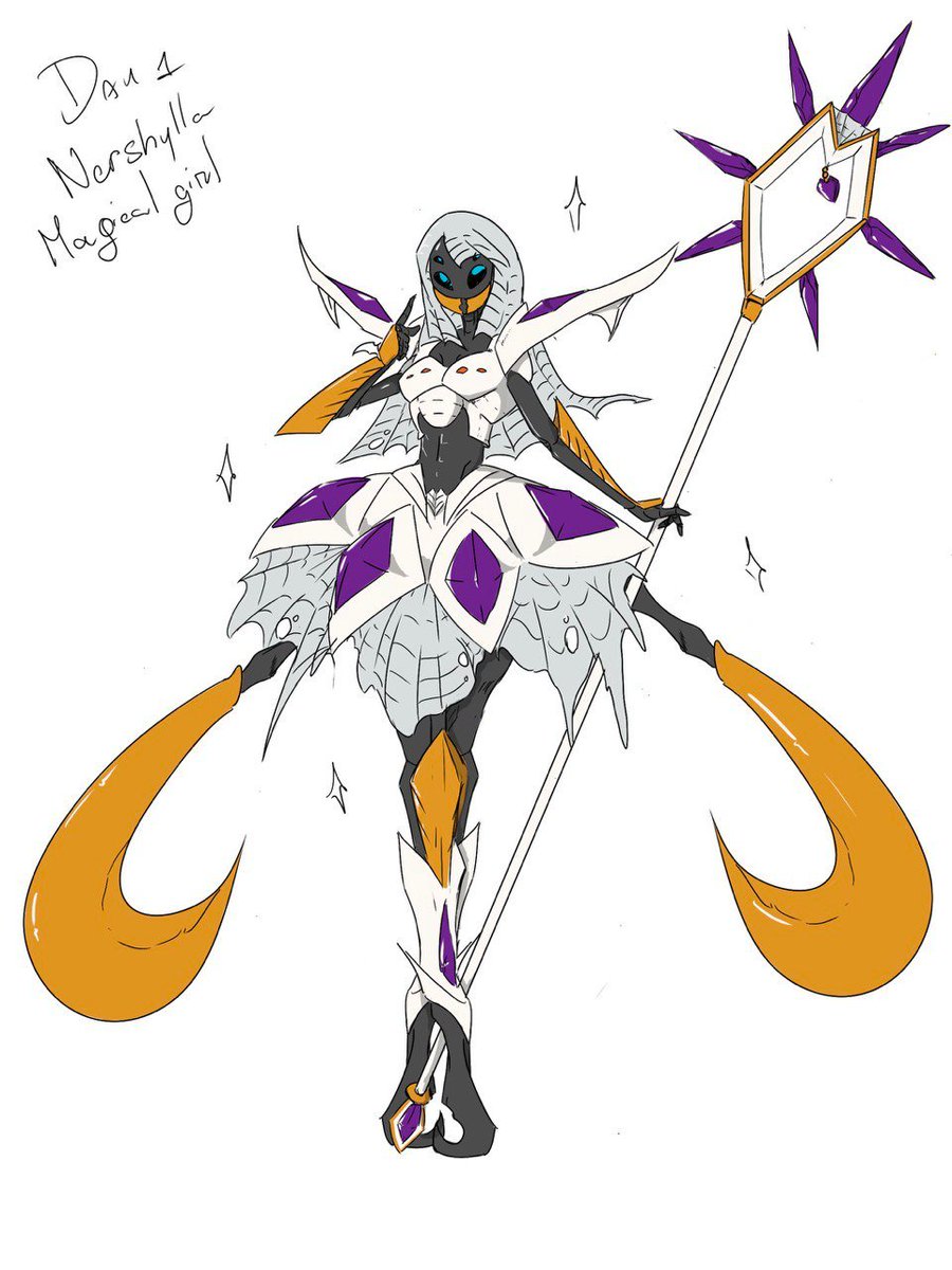 #bugtober day 1: Magical Girl Nerscylla.

IT WAS 2 MONTHS WITHOUT DRAWING. I'm literally forcing myself out from the artblock.

I Believe this pic kinda sucks, but I made it during lunch break and after dinner, right before sleeping time.
This will be a long Bugtober.