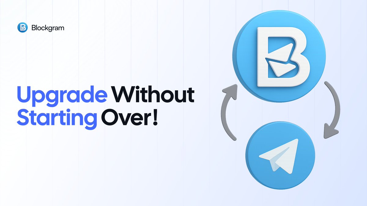 Upgrading shouldn’t mean starting over.

Blockgram integrates with Telegram - so you keep your messages, contacts &amp; groups. 🔄

Onboarding new members is seamless.

Zero loss. Zero friction.

The future of crypto chat, built for easy adoption.