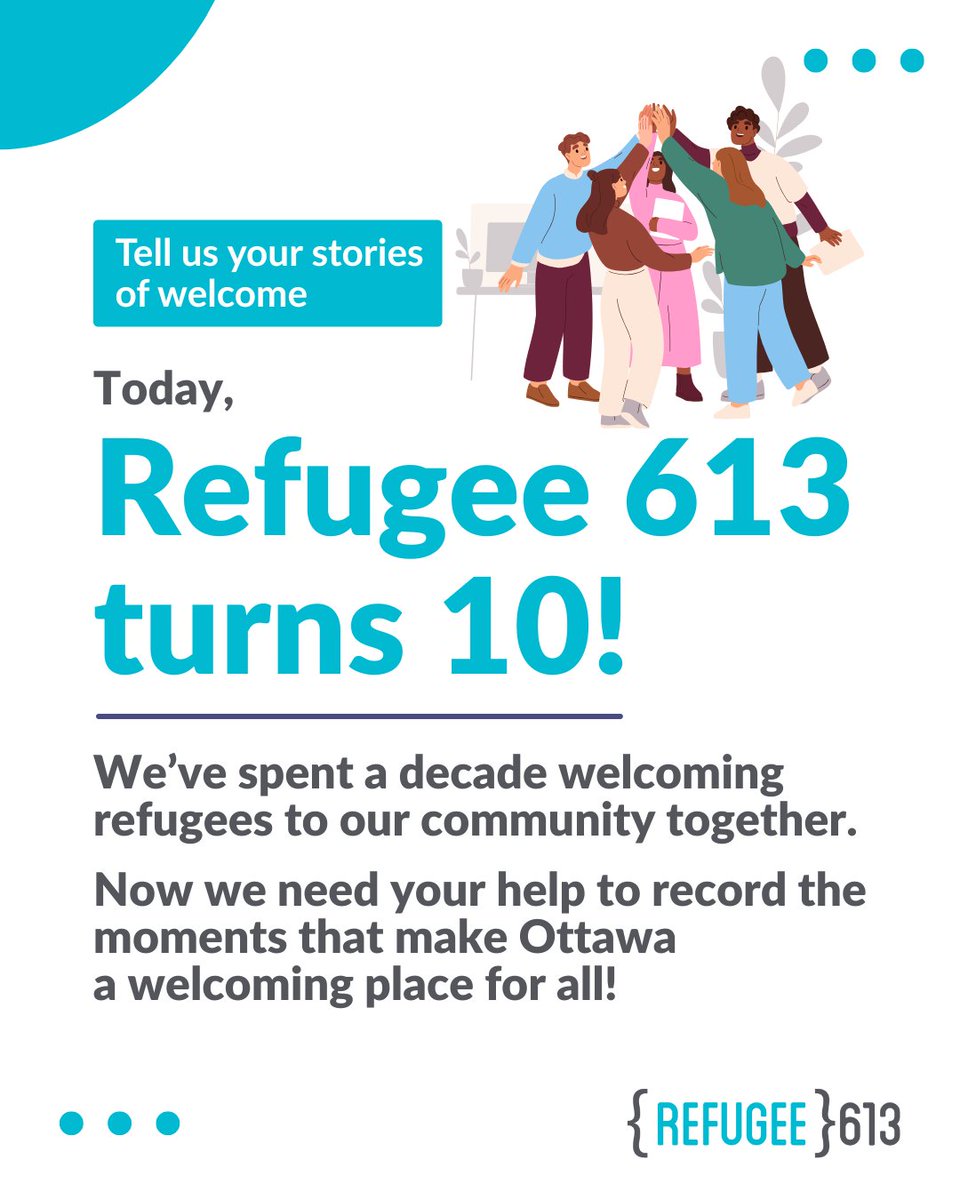 refugee613's tweet photo. Today, Refugee 613 turns 10, and we’ve got a special request ✨.

Click here to submit your story: https://t.co/5kNuo11LKK 

You can also hear from our Executive Director and co-founder Louisa Taylor on 10 years of Refugee 613 on the Refugee 613 blog: https://t.co/s8XXn31iNu https://t.co/bCzgDfG4PL