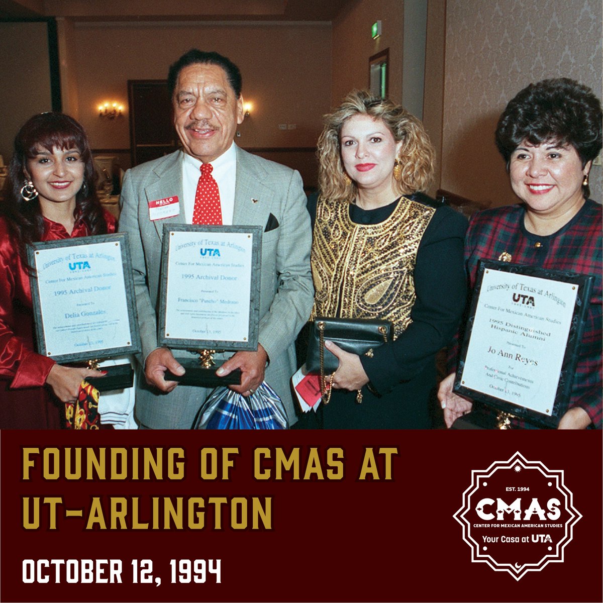 CMAS at UTA (@cmasatuta) on Twitter photo On this day in 1994, #CMAS was Founded here at <a href="/UTArlington/">The University of Texas at Arlington</a>.
<a href="/utalibraries/">UTA Libraries</a> <a href="/HSIInitiatives/">UTA_HSI</a> <a href="/UTAProvost/">Dr. Tamara L. Brown</a> <a href="/utamodlangs/">UTA Department of Modern Languages</a>
#Somosuta #somoshsi #UTArlington #cmastucasaatuta #tucasaatuta On this day in 1994, #CMAS was Founded here at <a href="/UTArlington/">The University of Texas at Arlington</a>.
<a href="/utalibraries/">UTA Libraries</a> <a href="/HSIInitiatives/">UTA_HSI</a> <a href="/UTAProvost/">Dr. Tamara L. Brown</a> <a href="/utamodlangs/">UTA Department of Modern Languages</a>
#Somosuta #somoshsi #UTArlington #cmastucasaatuta #tucasaatuta