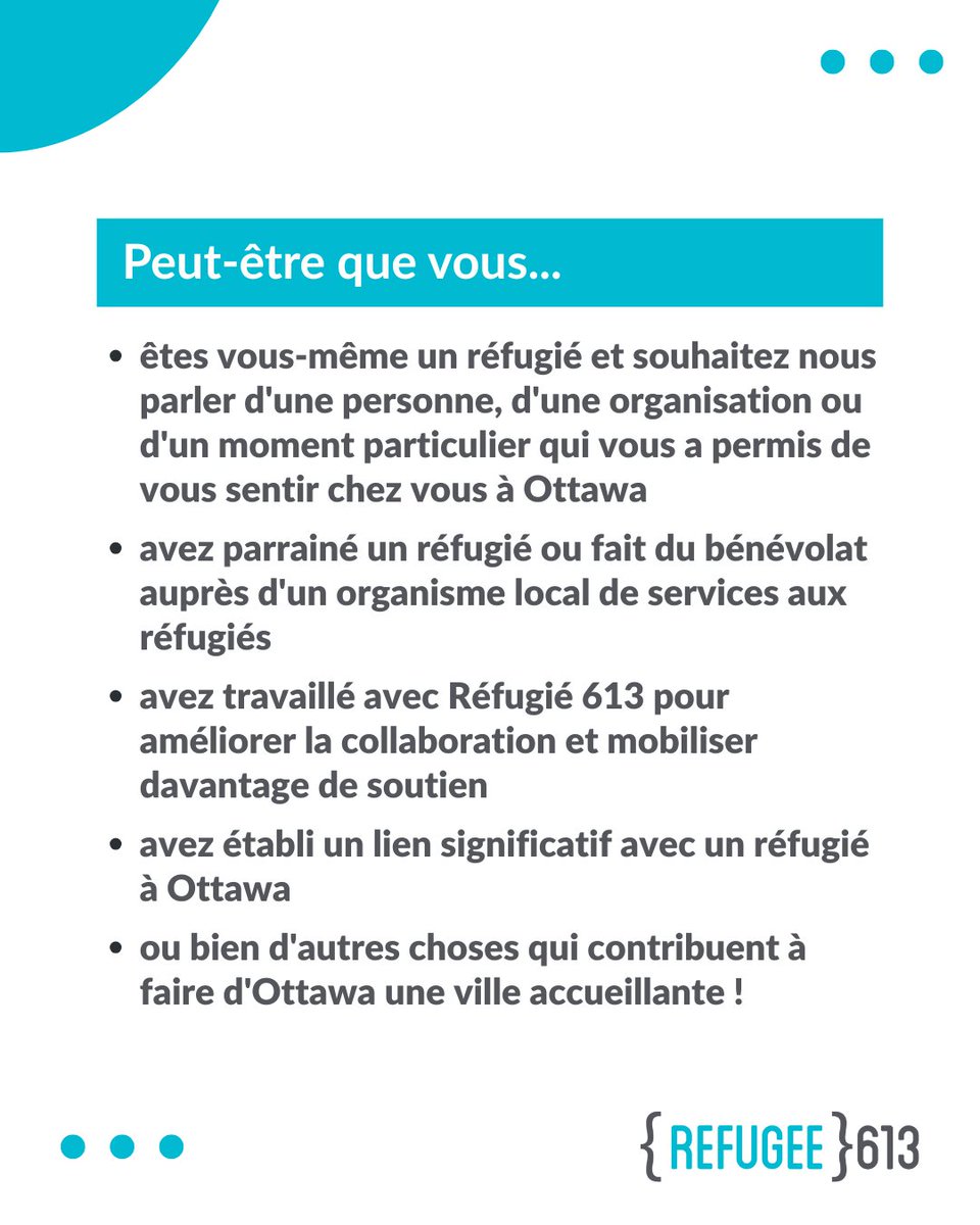 refugee613's tweet photo. Aujourd'hui, Réfugié 613 fête ses 10 ans, et nous avons une demande spéciale.

Soumettez votre histoire : https://t.co/5kNuo11LKK

Vous pouvez écouter notre directrice exécutive, Louisa Taylor, discuter des 10 ans de Réfugié 613 sur notre blogue : https://t.co/LNQO9taqzl https://t.co/OdHNhaKcZv