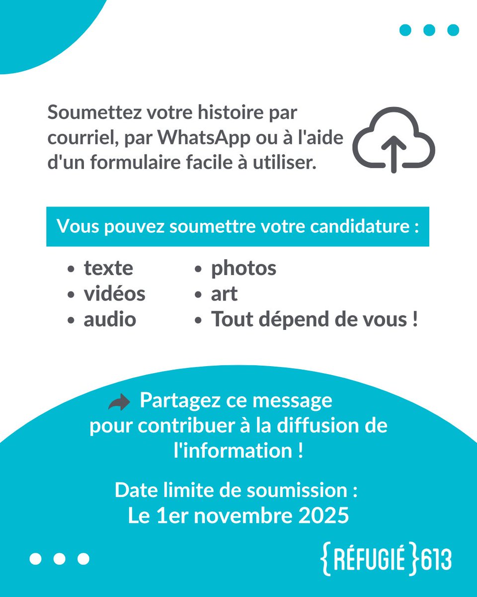 refugee613's tweet photo. Aujourd'hui, Réfugié 613 fête ses 10 ans, et nous avons une demande spéciale.

Soumettez votre histoire : https://t.co/5kNuo11LKK

Vous pouvez écouter notre directrice exécutive, Louisa Taylor, discuter des 10 ans de Réfugié 613 sur notre blogue : https://t.co/LNQO9taqzl https://t.co/OdHNhaKcZv