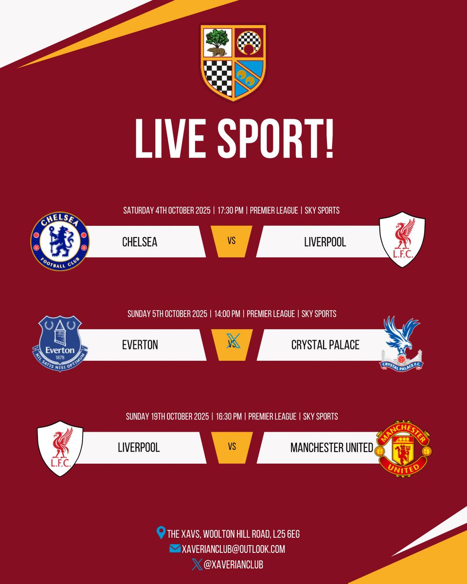 XaverianClub's tweet photo. Busy October of live football at #TheXavs.
Join us.
#Woolton #L25 #LiveSport #livefootball #Efc #lfc https://t.co/YoeS5QPcCy