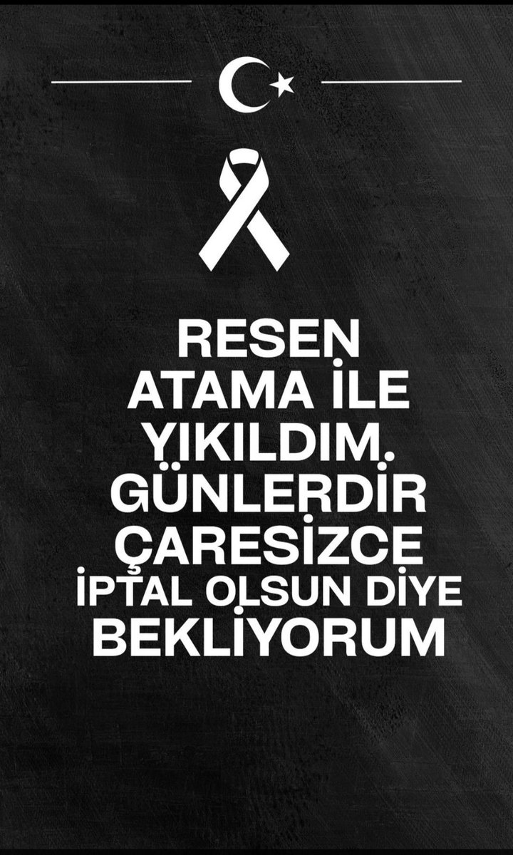 <a href="/ozbozdogan/">Özgür Bozdoğan</a> Resen atamalar aile birliğini bozdu,kmlerce uzağa norm dahi olmayan okula atandım.Ortada hatalar var ama ne duyan ne gören var.1 aydır yapılan haksızlığa ses çıkarıyoruz,görün bizleri.Resen atamalar mağduriyettir #resenei̇ptalaileyehuzur <a href="/tcmuglavaliligi/">Muğla Valiliği</a> <a href="/emrecay55/">Emre ÇAY</a>