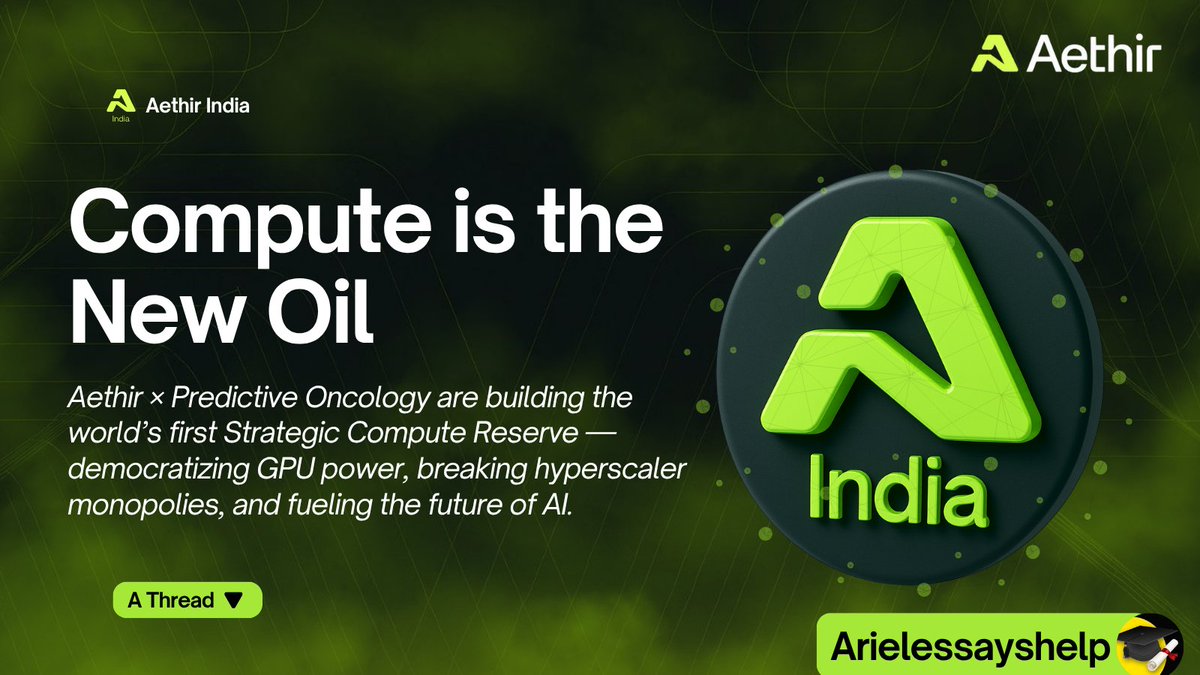 Arielessayshelp's tweet image. What if the future of AI wasn’t decided by big tech — but by us?

Right now, the race to AGI is bottlenecked by one thing: compute. Whoever controls GPUs, controls the future

.....Here’s how @AethirIndia × Predictive Oncology are breaking that monopoly 🧵 🔻

@AethirCloud