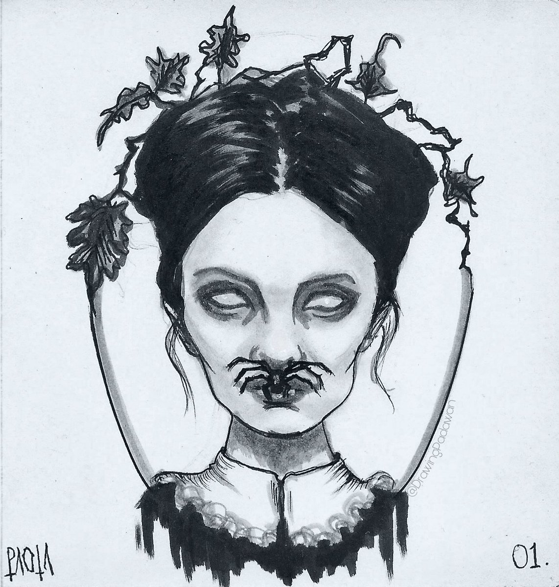Empecemos con el #Inktober2025 que este año tiene pinta de ser nocturno 🤘🏻💀🖤✨
Hoy traigo un #mustache muy especial para #inktoberday1!!
Buenas noches, Bocetillos!!