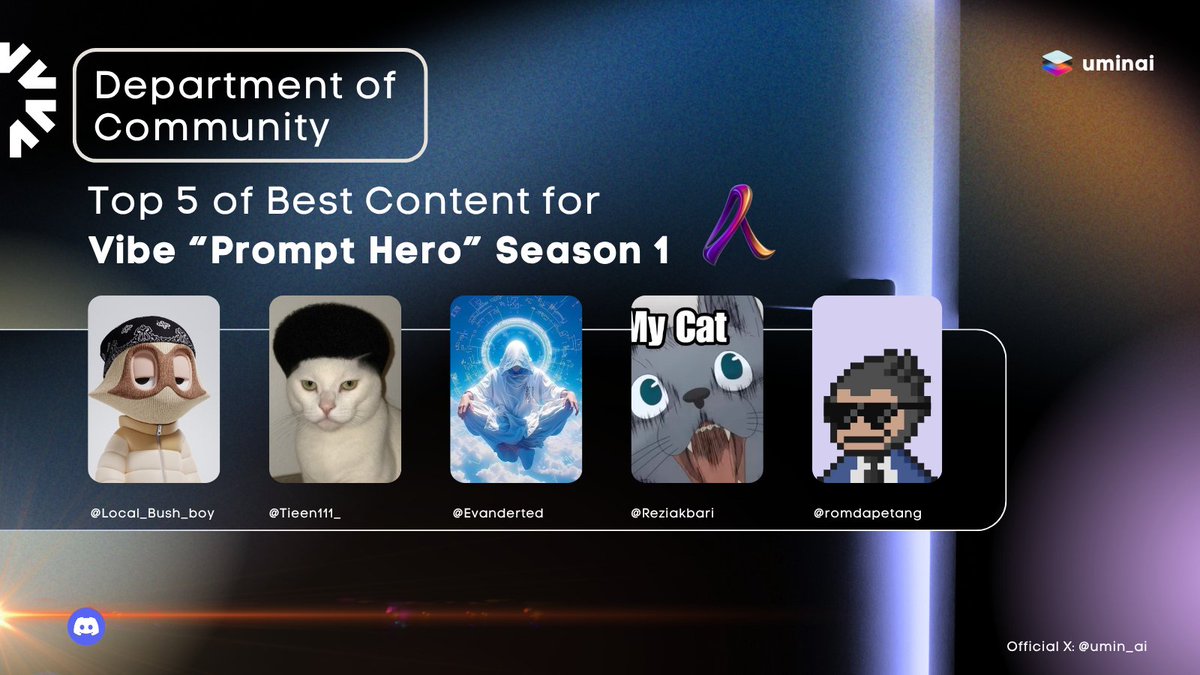 Vibe "Prompt Hero" Season 1 for Top 5 Best Content is here:

See who they are!
<a href="/Local_bush_boy/">Wealthy_bush_man ×͜×</a> 
<a href="/Tieen111/">𝑮𝒓𝒐𝒘 𝒖𝒑🇻🇳</a> 
<a href="/EvanderTed/">Evander Ted</a> 
<a href="/Reziakbari/">Raizor bin |</a> 
<a href="/romdapetang/">jenon 🐉 $MON</a> 

Thank you for participating our very first campaign. We have more to come in the future. Drop some 🔥!

#vibetrading #season1