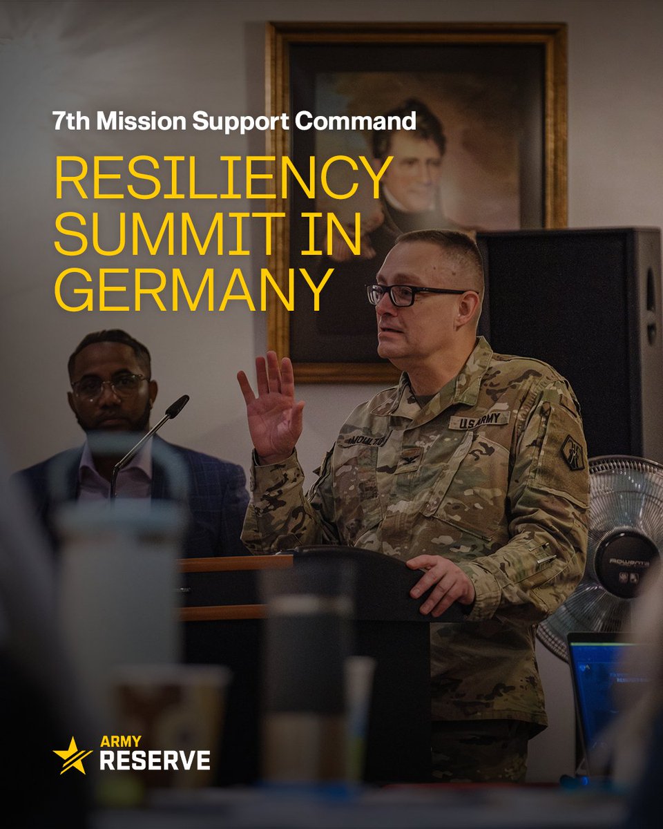 “Mission success is not measured solely by technical expertise or operational capability. It is equally measured by the resilience of our people ...”

The Army Reserve’s 7th Mission Support Command in Germany holds a Resiliency Summit.

➡️ spr.ly/6006AdDgp