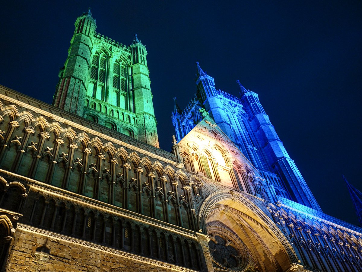 Lincoln Cathedral this evening ❤️💙💚🧡

Lincoln Cathedral lit in red, yellow, green and blue to mark the 20th anniversary of the Lincolnshire Flag.

<a href="/visitlincoln/">Visit Lincoln</a> <a href="/BBCLookNorth/">BBC Yorkshire</a> <a href="/LincsCathedral/">Lincoln Cathedral</a> <a href="/BBCRadioLincs/">BBC Lincolnshire</a> <a href="/LincsPolice/">Lincolnshire Police</a>  #lincolnshireday #ThePhotoHour