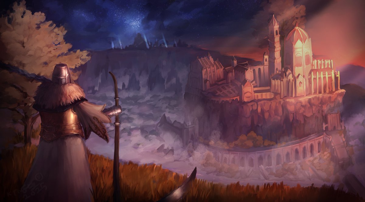 KraftyLil's tweet photo. commission finished not best the landscapes but they are happy lmao #Eldinring https://t.co/wpB7bFGSqQ