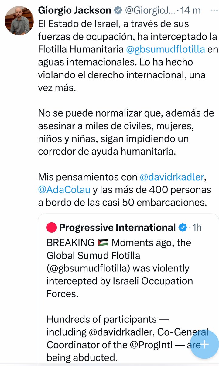 gzaliasnik's tweet photo. Mejor terminemos toda esta farsa ⁦@GiorgioJackson⁩ .

#Apoyen de inmediato plan de paz impulsado x EEUU, países árabes y musulmanes, autoridad palestina e Israel (🇪🇺🇬🇧🇫🇷🇮🇹🇹🇷🇶🇦🇸🇦🇵🇰🇮🇱🇵🇸🇺🇸…).

No usen a pueblo palestino como instrumento político miserable. https://t.co/4TiC3WhPSU